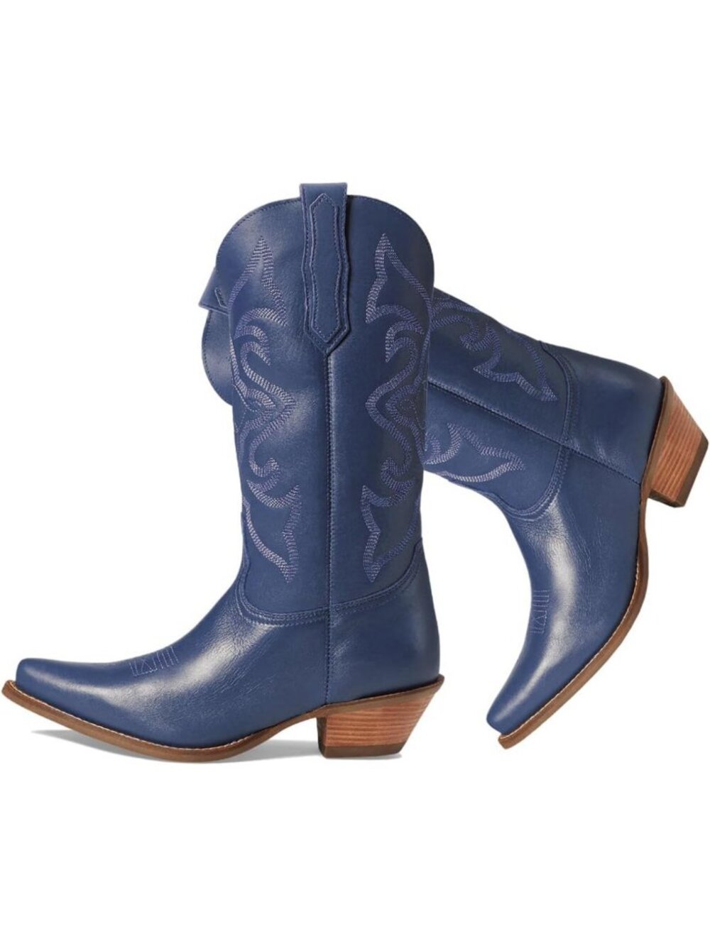 Embroidered Mid Calf Cowboy Boots for Women | Western Style Low Chunky Heel